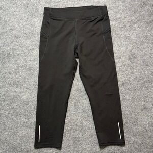 C9 Champion Black Capri Running Leggings XS Reflective Zip Pocket